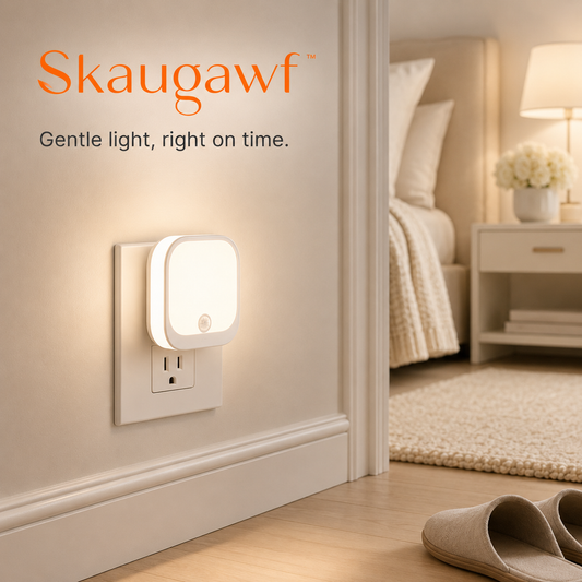 Skaugawf™ LED Motion Sensor Night Lights, 3-Pack Plug-In Night Light, Warm White Hallway, Bathroom, Bedroom & Stair Light
